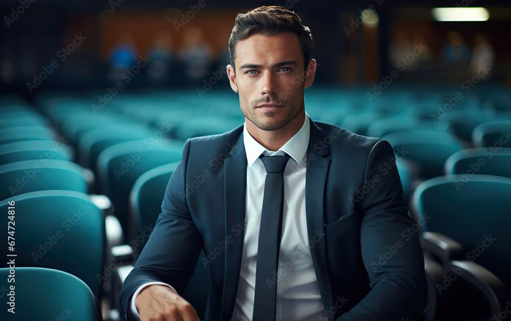 Handsome man on the business conference Handsome man on the business conference