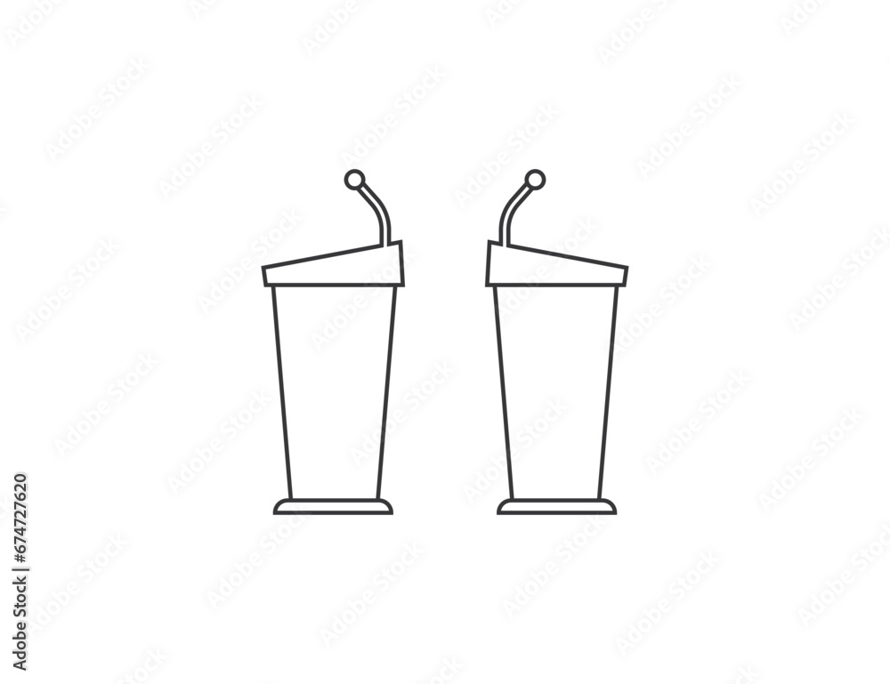 Debate, podium debate icon. Vector illustration. Debate, podium debate icon. Vector illustration.