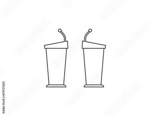 Debate, podium debate icon. Vector illustration.