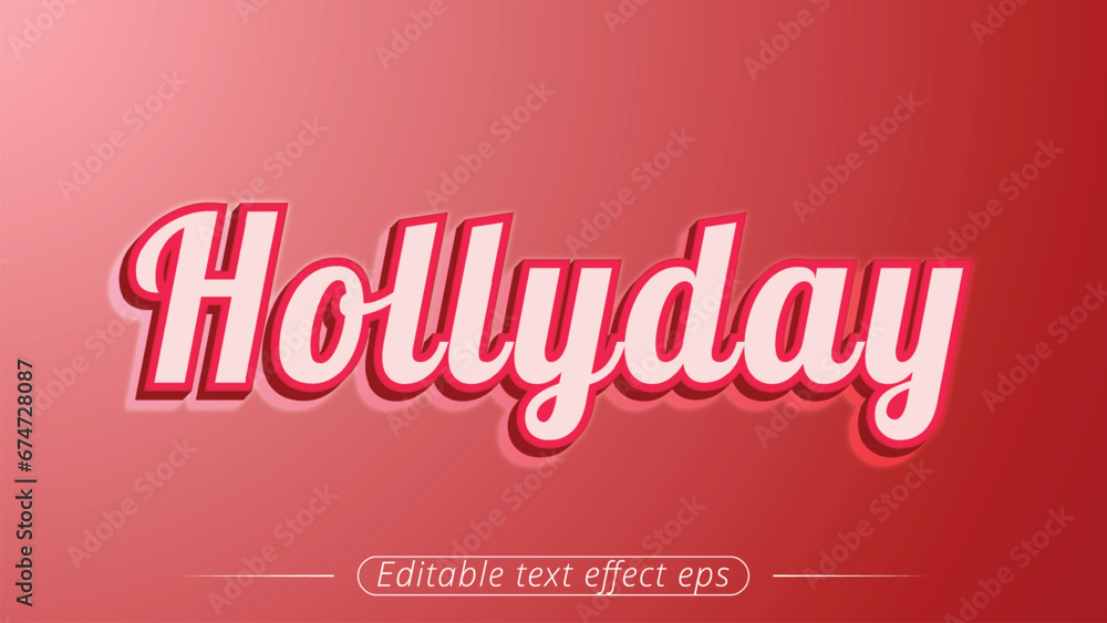 Holly day red color 3d text effect Editable 3d styles Holly day red color 3d text effect Editable 3d styles