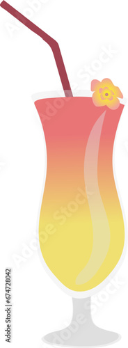 Sunset mocktail illustration