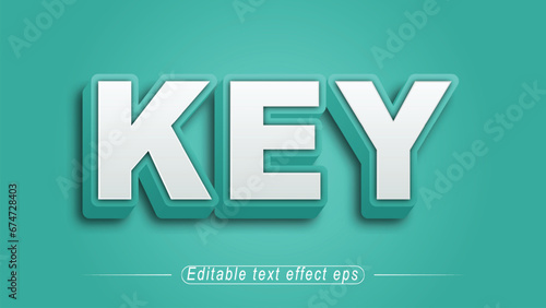 Key 3d text effect Editable 3d styles 