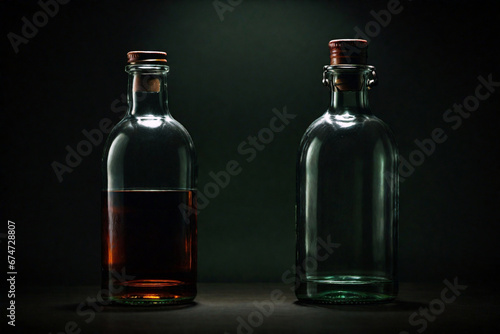 glass bottle low key shot. Created using generative AI tools