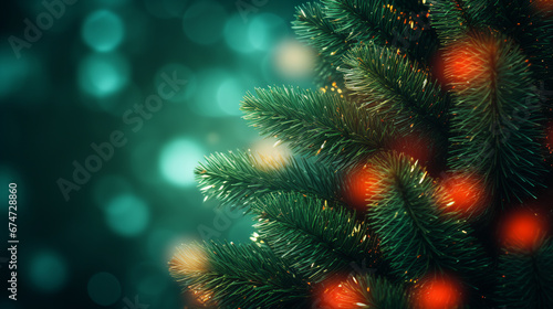 New Year tree festive Christmas background. ai generative