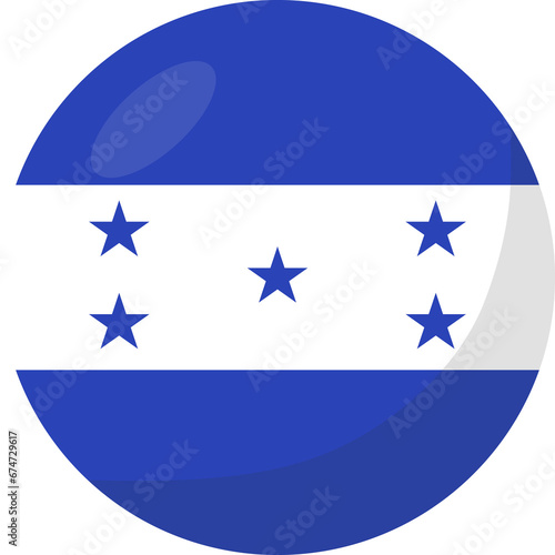 Honduras flag circle 3D cartoon style.