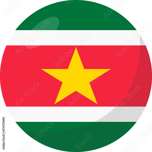 Free Download Suriname flag circle 3D cartoon style. - GFXLoad