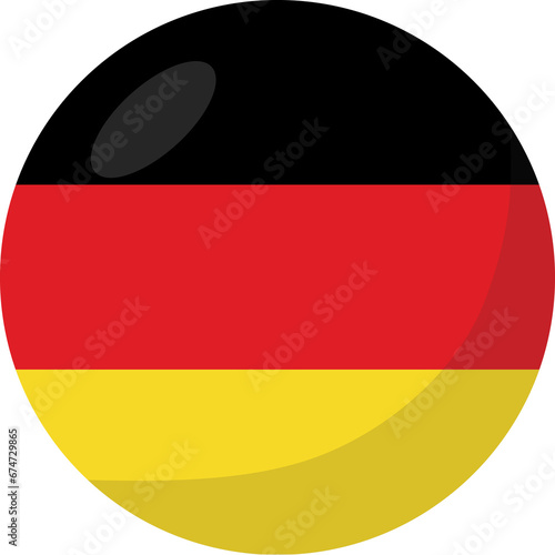 Germany flag circle 3D cartoon style.