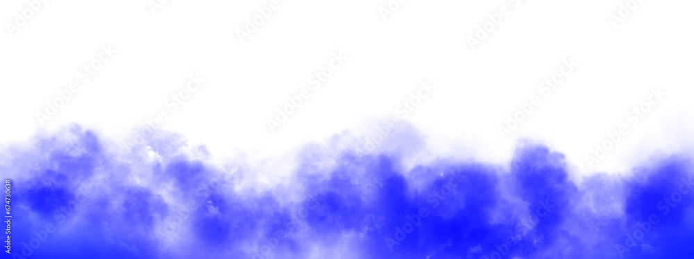 Blue Color Smoke transparent background. Realistic fog or mist texture isolated on background. Vector isolated smoke PNG