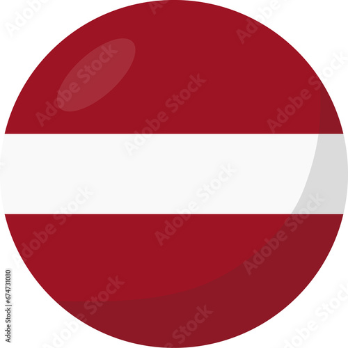 Latvia flag circle 3D cartoon style.