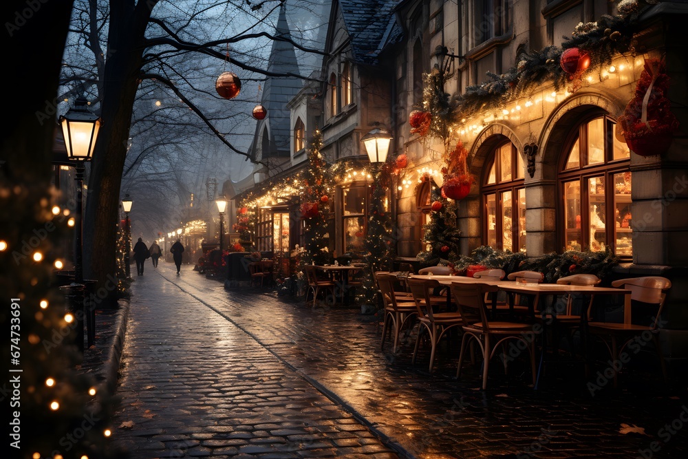 Christmas market in the old town of Amsterdam