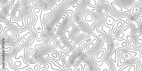 Topographic Map in Contour Line Light topographic topo contour map and Ocean topographic line map with curvy wave isolines vector © Shahadath