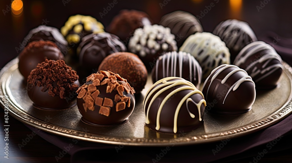 exquisite collection of chocolate truffles - closeup food photography exquisite collection of chocolate truffles - closeup food photography