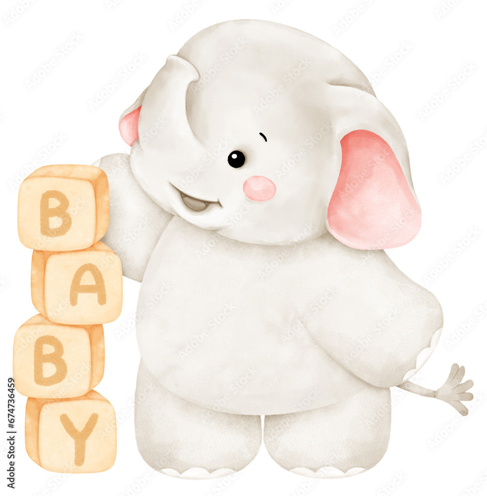 Fototapeta premium cute baby elephant