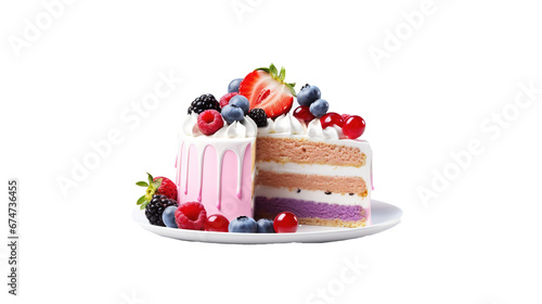 Product illustration of a delicious cake isolated on transparent background, PNG image with background removed, created with Generative Ai technology.