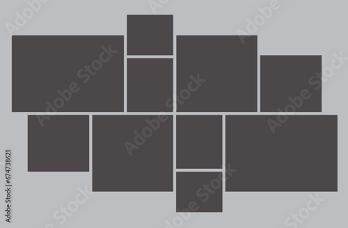 10 photo collage template. vector illustration, new collections