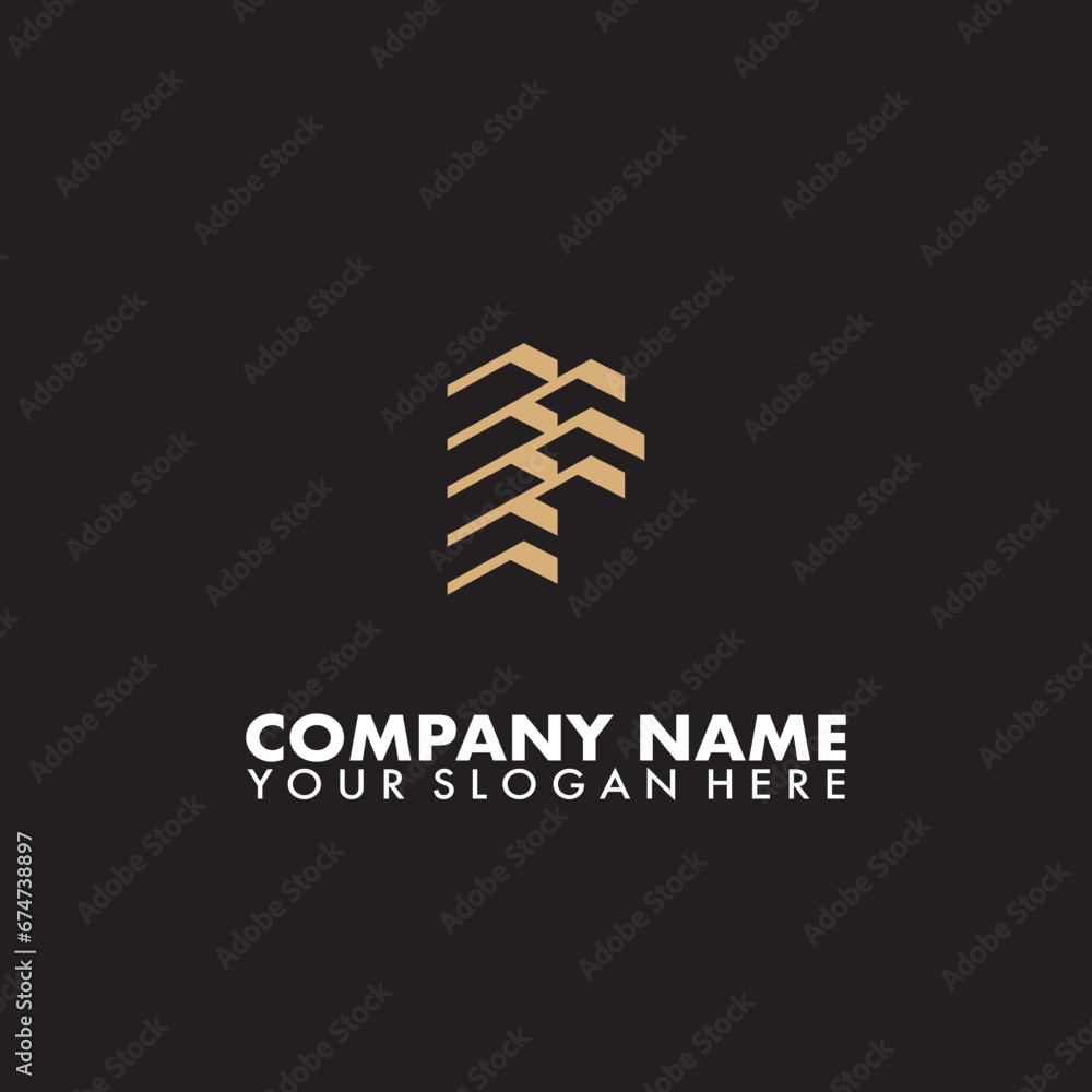 initials P and Building logo vector initials P and Building logo vector