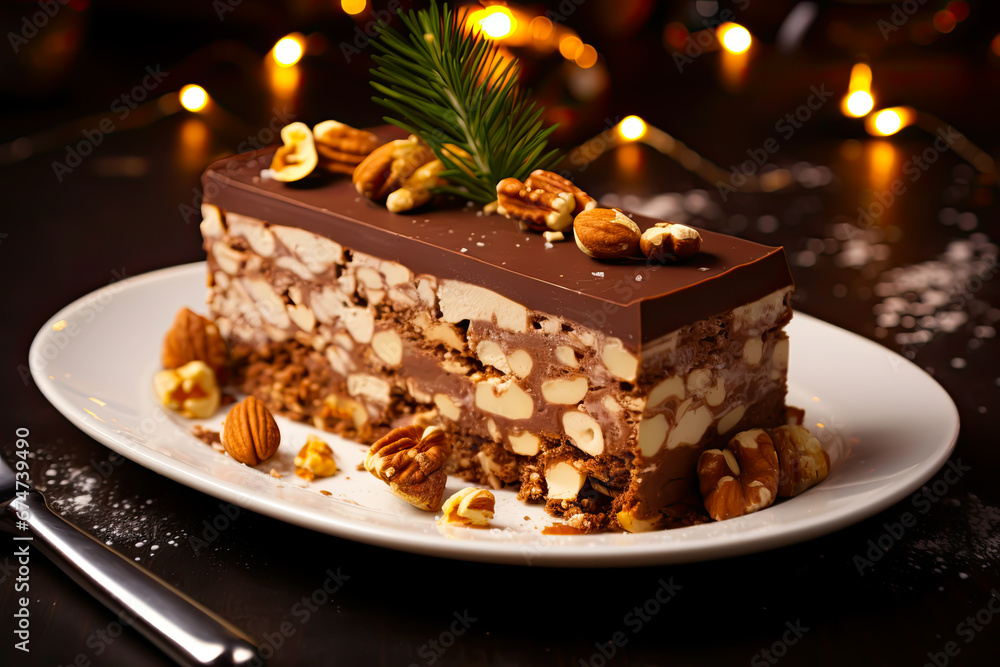 Truffle chocolate mousse nougat spanish turron Christmas