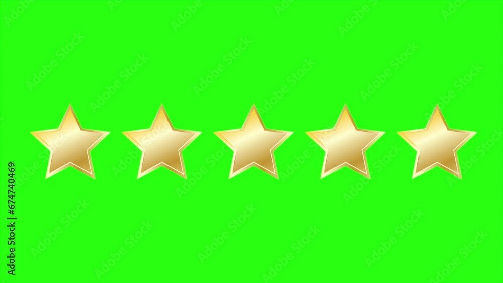 Five Rating Stars Green Screen Background Five Rating Stars Green Screen Background