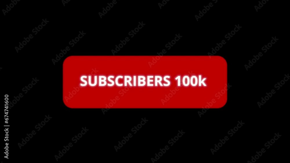 Red subscriber button counting to 100 Thousand. 100K subscriber count animation. Increasing subscribers count animation. Red subscriber button counting to 100 Thousand. 100K subscriber count animation. Increasing subscribers count animation.