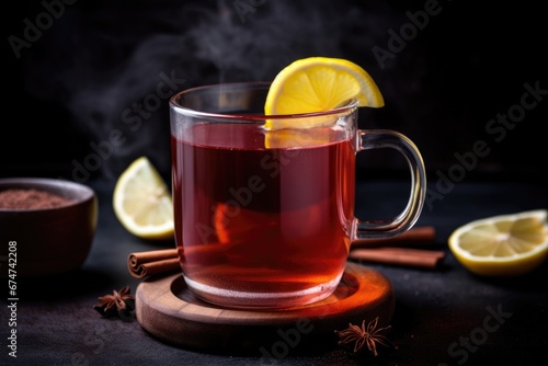 A Warm and Invigorating Cup of Tea with Zesty Lemon and Spicy Cinnamon