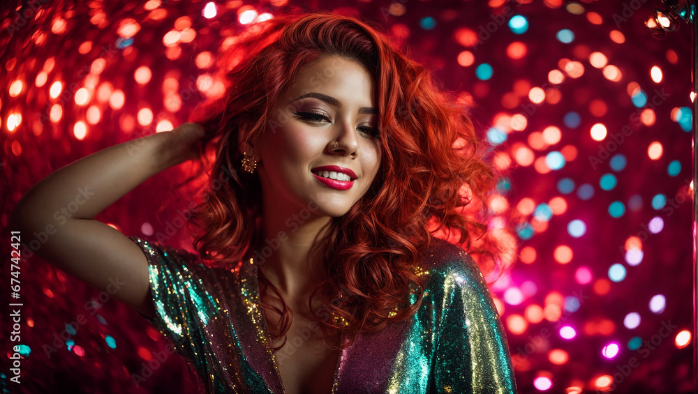 Portrait of a beautiful girl at a disco Portrait of a beautiful girl at a disco