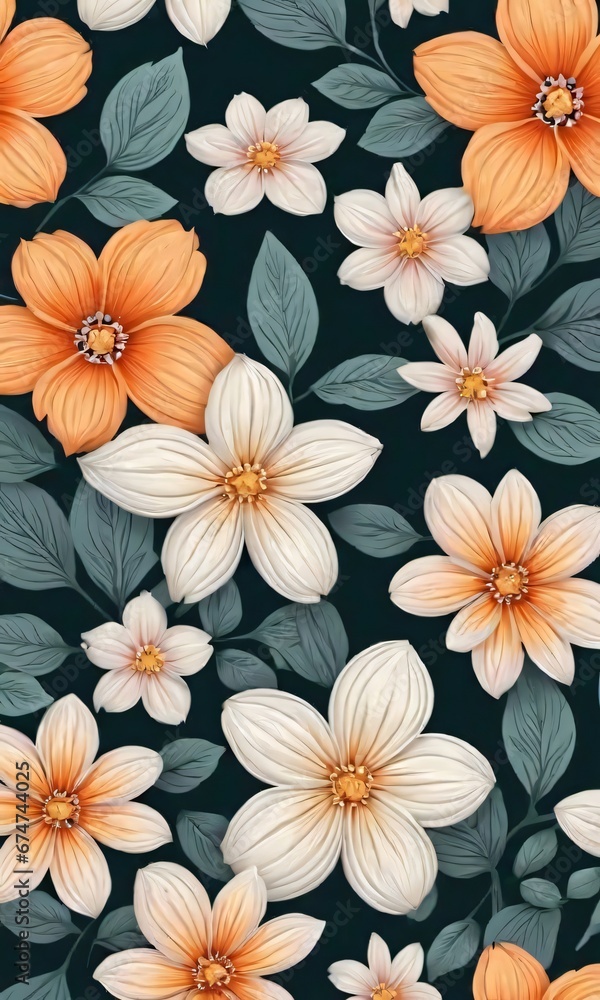 Seamless Background With Flowers.