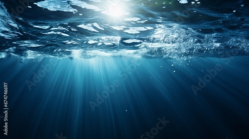 Underwater wonderland captivating water bubbles and ethereal glow of undersea light rays