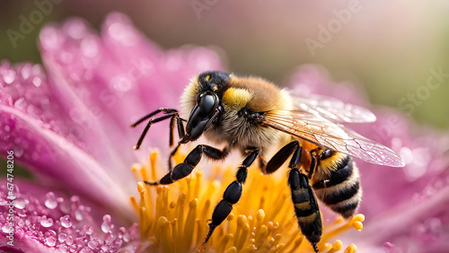 bee on flower close up photo © AI ARTS