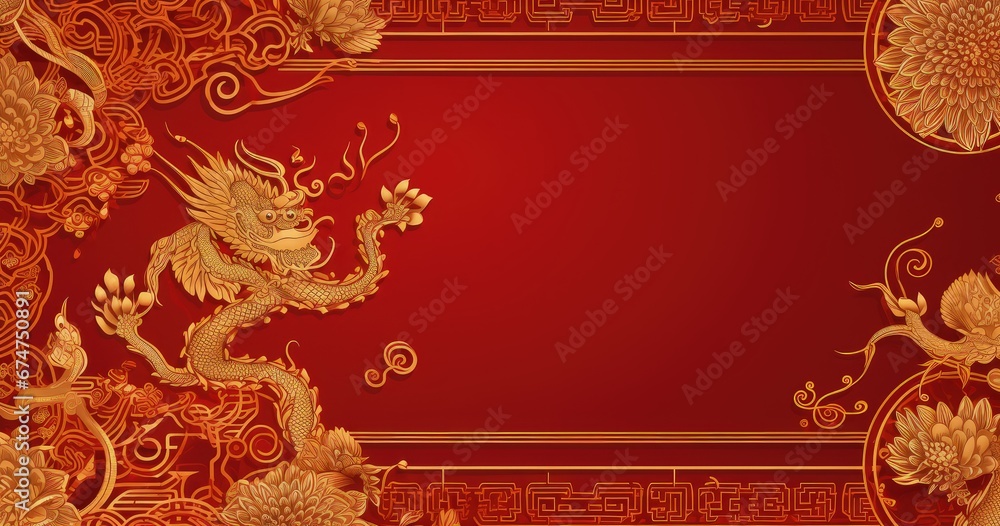 Background of Chinese new year, year of the dragon , Chinese Dragon zodiac symbol, Lunar new year concept Background of Chinese new year, year of the dragon , Chinese Dragon zodiac symbol, Lunar new year concept
