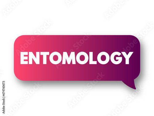 Entomology is the scientific study of insects, a branch of zoology, text concept background