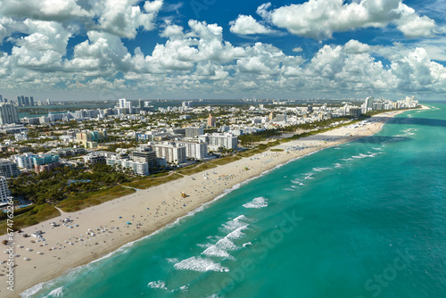 Miami Beach city from above. Popular vacation place in the USA