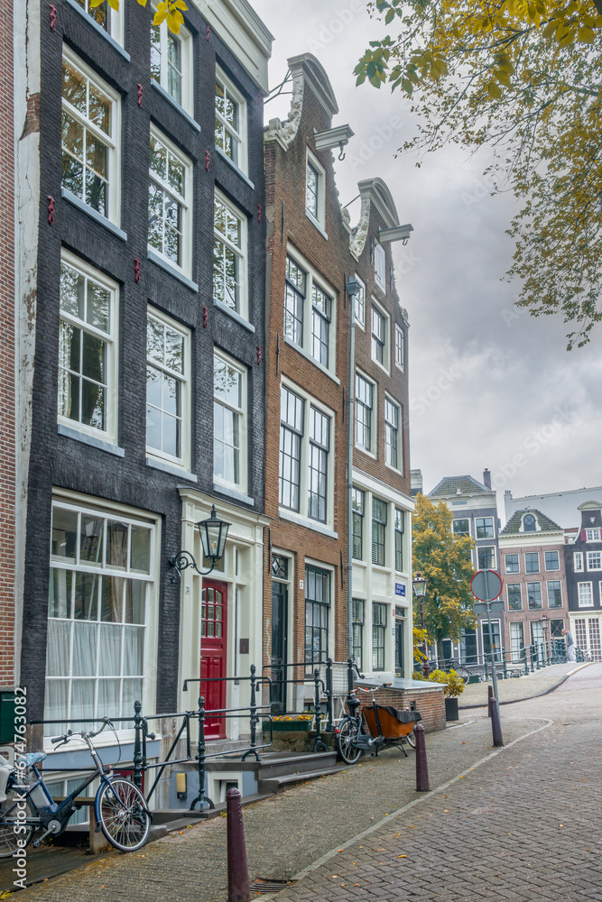 Sloping Facades with Lanterns in Amsterdam