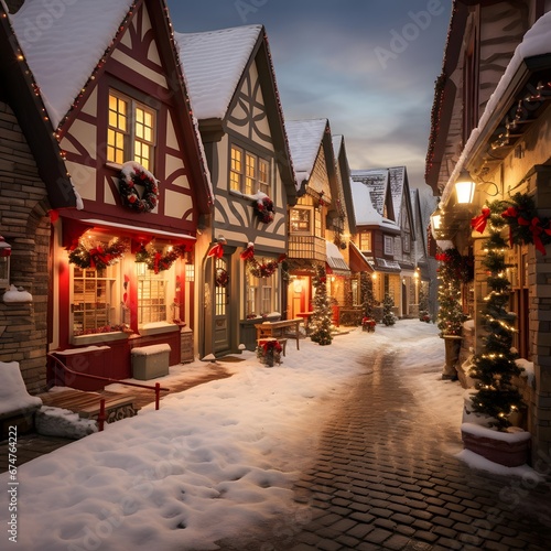 Christmas street in the old town of Tallinn  Estonia at night