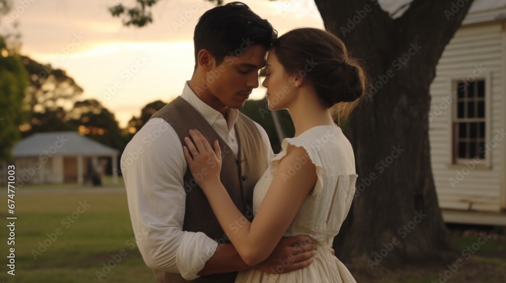 A man and a woman standing next to each other A man and a woman standing next to each other