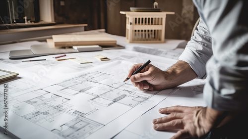 A structural engineer prepares a technical drawing when planning construction projects. Generative AI