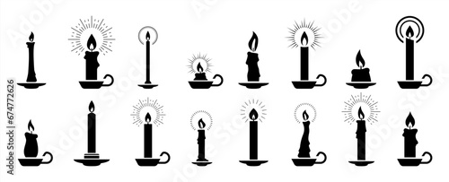 Candle silhouettes. Candle icon vector 10 eps.