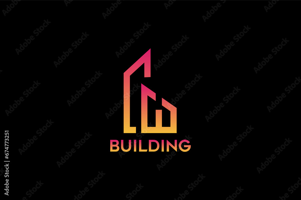 Luxury Building, home, real estate, logo template with unique concept Luxury Building, home, real estate, logo template with unique concept