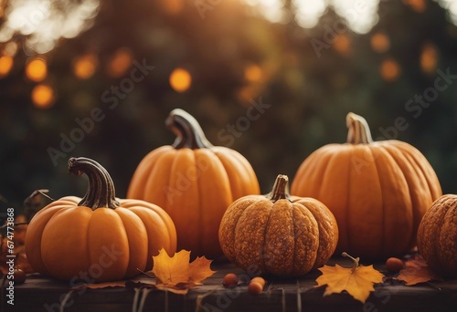 Variety of decorative pumpkins illustration Thanksgiving concept