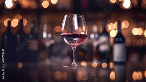 Close-Up of a Wine Glass on a Table in a Local Establishment