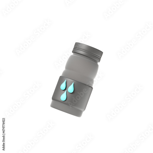 3D Render Icon Bottle Water Camping with transparent Background