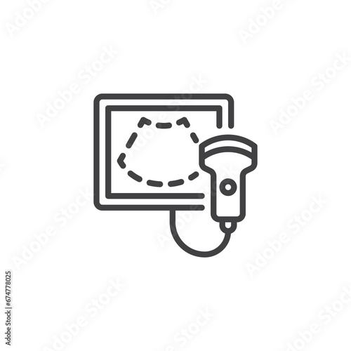Ultrasound diagnosis line icon
