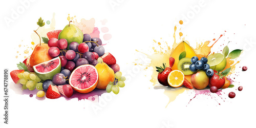 Vibrant Splash of Summer Fruits and Berries