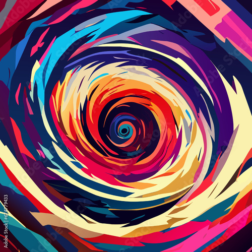 Colorful abstract spiral background. Psychedelic design. Vector illustration.