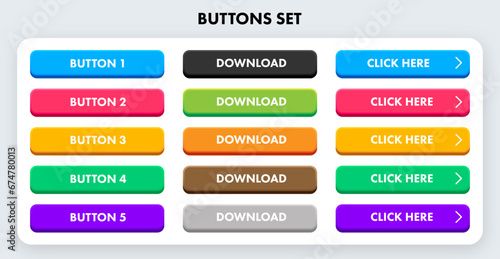 set of web buttons