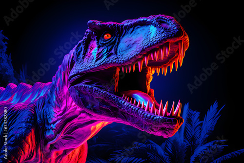 Enchanting UV Blacklight dinosaur Photography. © JewJew