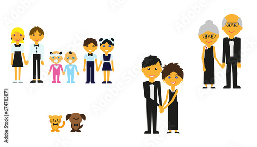 flat set_family members_evening wear