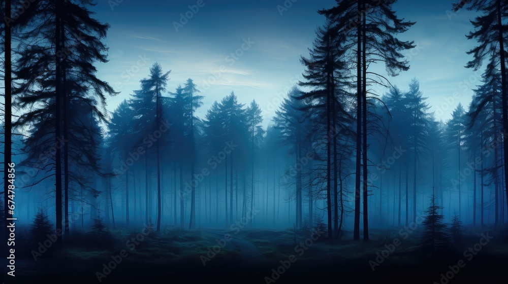 tree blue view forest landscape illustration travel nature, green beautiful, background summer tree blue view forest landscape