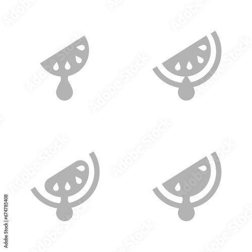 watermelon slice icon on white background, vector illustration