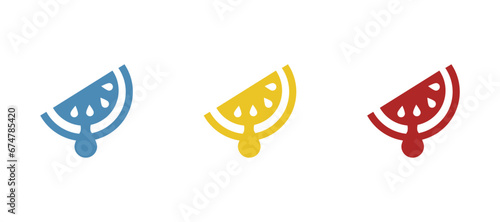watermelon slice icon on white background, vector illustration