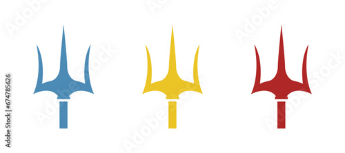 trident icon on a white background, vector illustration